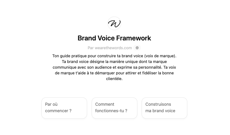 Un GPT sur mesure pour vous aider à construire votre voix de marque